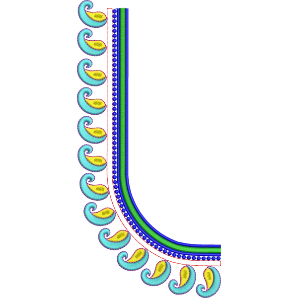 Blouse Design No :MSM - 230 - U Shape, Simple Border