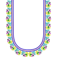 Blouse Design No MSM-003 - Simple Border, U Shape