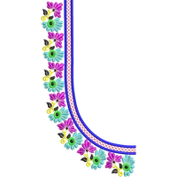 Blouse Design No MSM-003 - Simple Border, U Shape