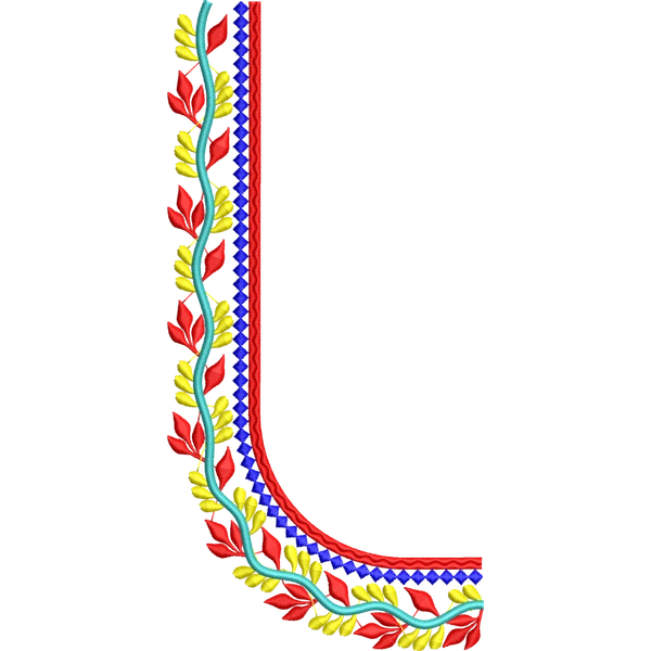 Blouse Design No :MSM - 511 - Simple Border, U Shape