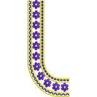 Blouse Design No :MSM - 516 ,Flower - Simple Border, U Shape