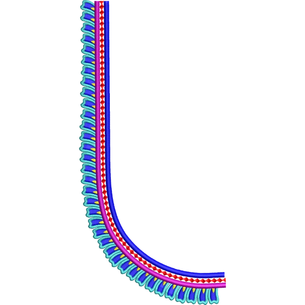 Blouse Design No :MSM - 528 - Simple Border, U Shape