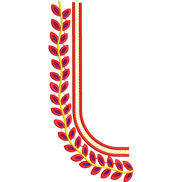 Blouse Design No :MSM - 535 - Simple Border, U Shape