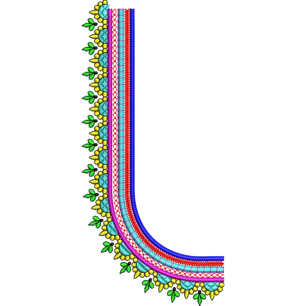 Blouse Design No :MSM - 538 - Simple Border, U Shape