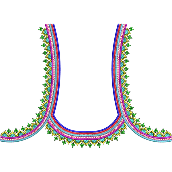 Blouse Design No :MSM - 538 - Simple Border, U Shape