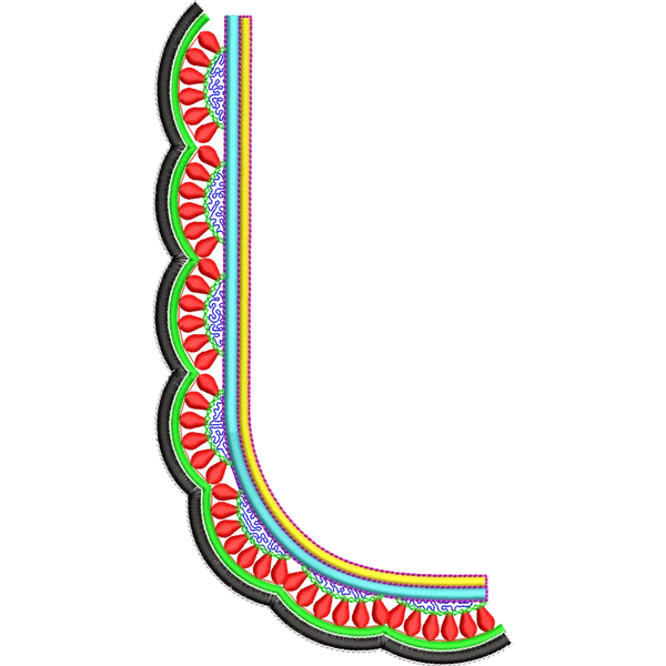 Blouse Design No :MSM - 540 , Mango Design, Peacock - Simple Border, U Shape