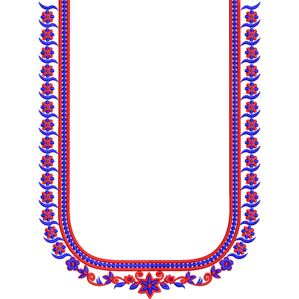 Blouse Design No :MSM - 549 - Border With Butta, U Shape