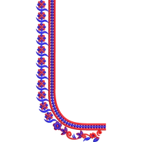 Blouse Design No :MSM - 549 - Border With Butta, U Shape