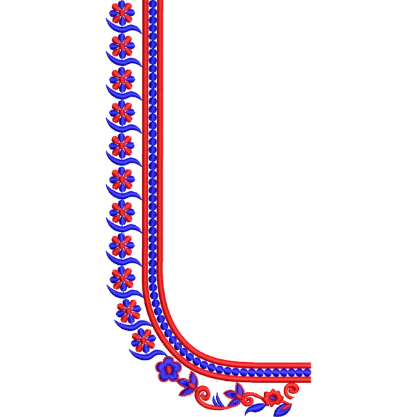Blouse Design No :MSM - 549 - Border With Butta, U Shape