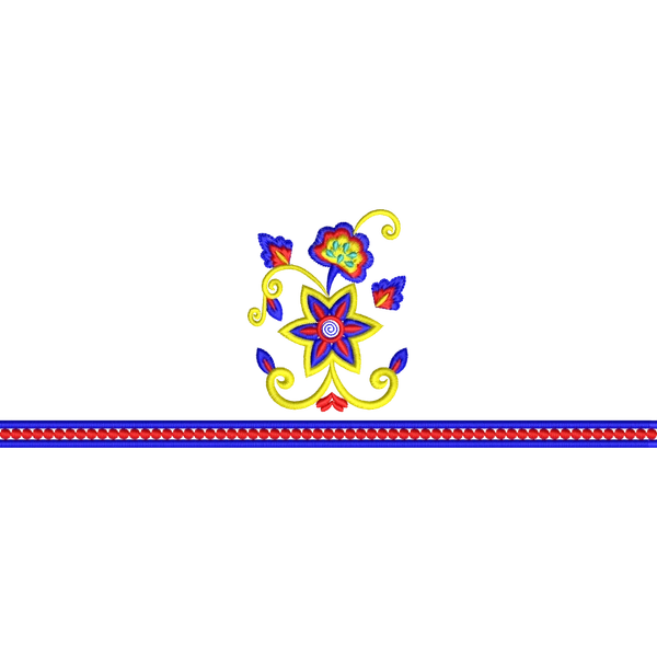 Blouse Design No :MSM - 549 - Border With Butta, U Shape