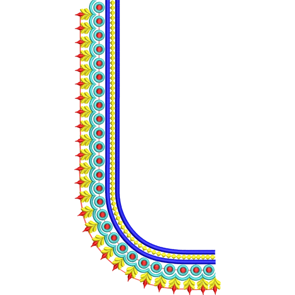 Blouse Design No :MSM - 560 - Border With Butta, U Shape