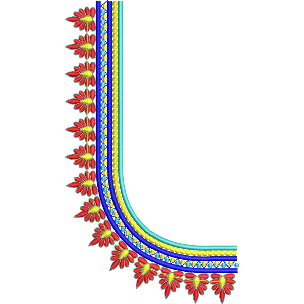 Blouse Design No :MSM - 562 - Simple Border, U Shape