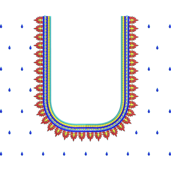 Blouse Design No :MSM - 562 - Simple Border, U Shape