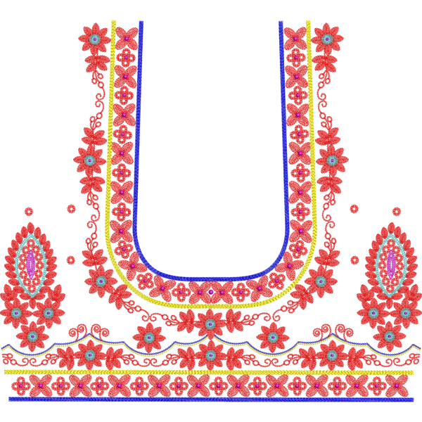 Blouse Design No :MSM - 573 - Simple Border, U Shape