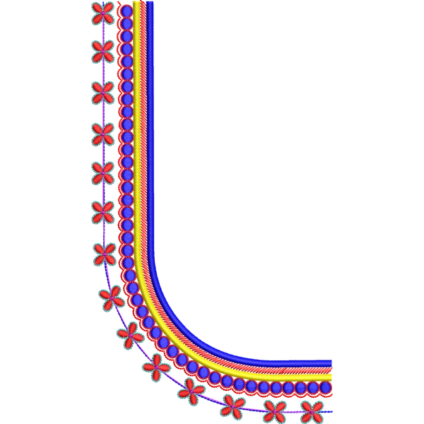 Blouse Design No :MSM - 586 - Simple Border, U Shape
