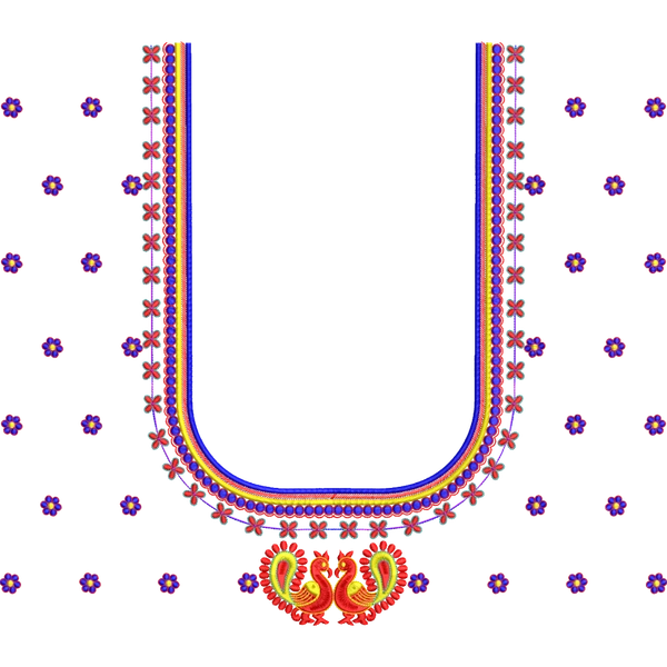 Blouse Design No :MSM - 586 - Simple Border, U Shape