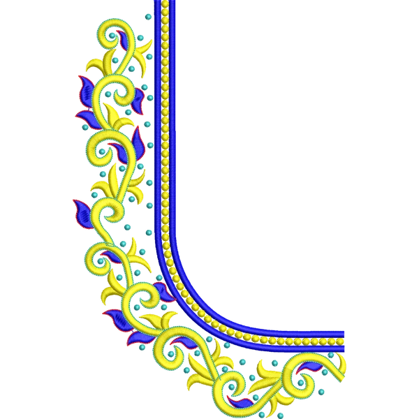 Blouse Design No :MSM - 587 - Simple Border, U Shape