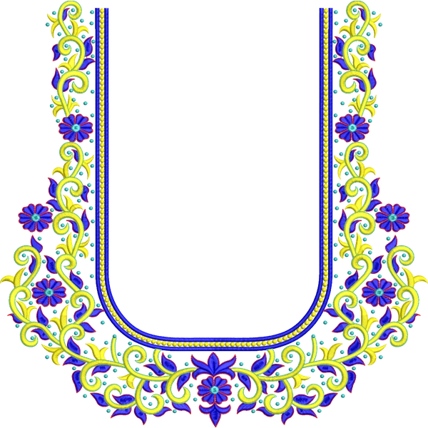 Blouse Design No :MSM - 587 - Simple Border, U Shape