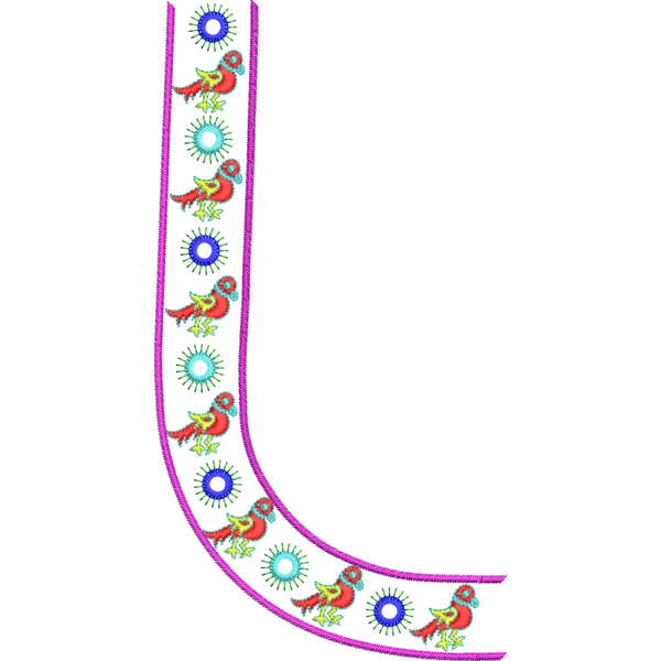 Blouse Design No :MSM - 593 - U Shape, Simple Border