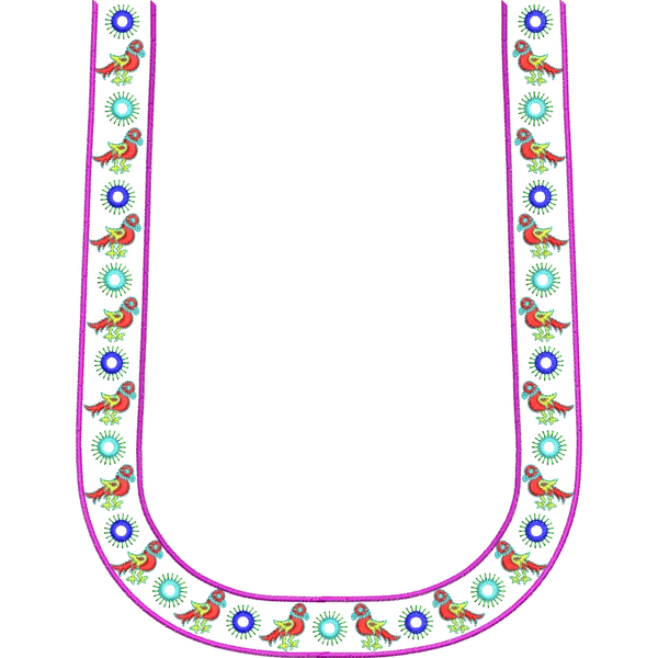 Blouse Design No :MSM - 593 - U Shape, Simple Border