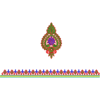 Blouse Design No :MSM - 596 - Border With Butta, U Shape