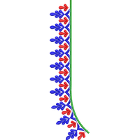 Blouse Design No :MSM - 600 - Border With Butta, U Shape