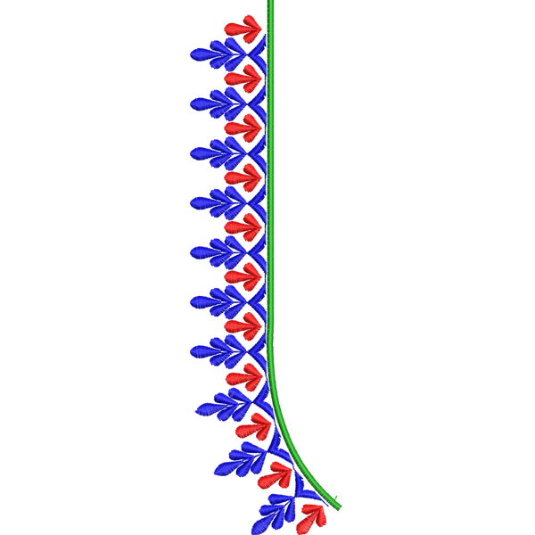 Blouse Design No :MSM - 600 - Border With Butta, U Shape