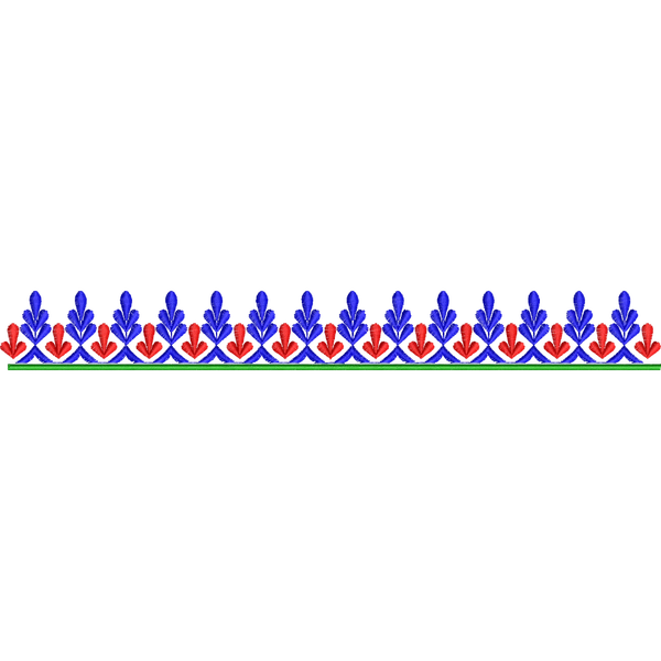 Blouse Design No :MSM - 600 - Border With Butta, U Shape