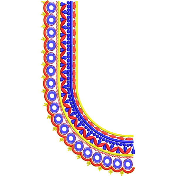 Blouse Design No :MSM - 612 - Simple Border, U Shape