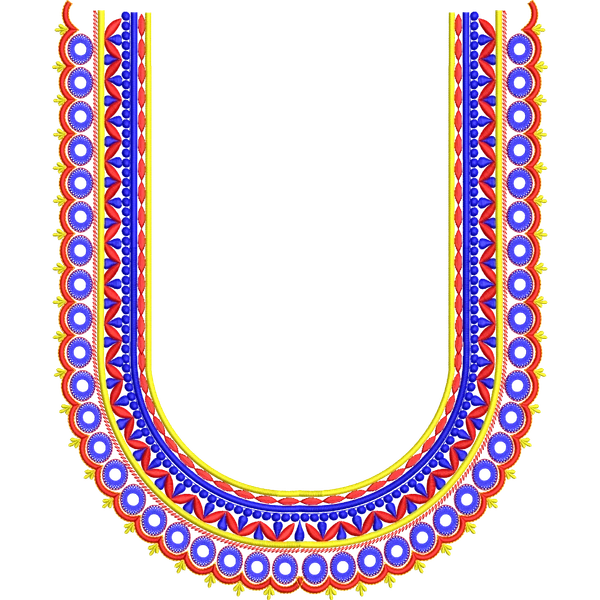 Blouse Design No :MSM - 612 - Simple Border, U Shape