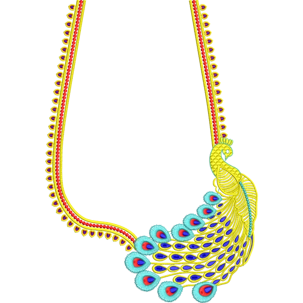 Blouse Design No :MSM - 615 , Peacock - Butta, U Shape