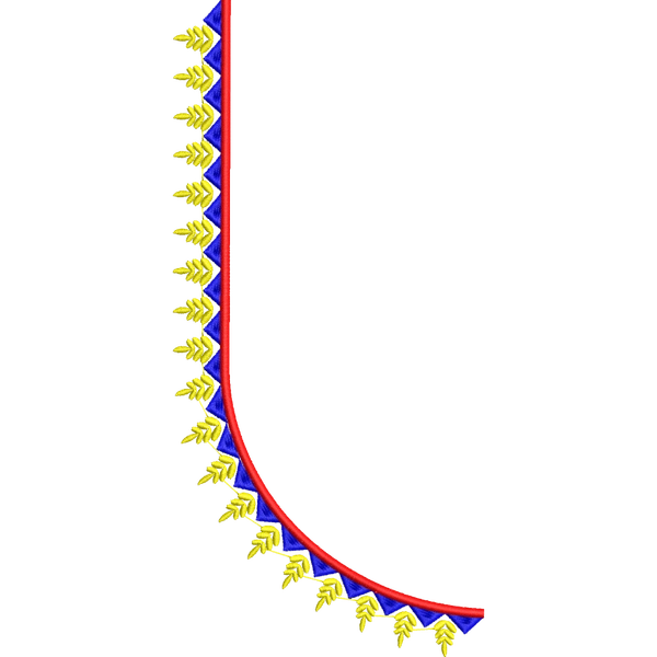Blouse Design No :MSM - 623 - Simple Border, U Shape