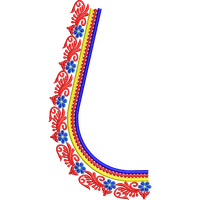 Blouse Design No :MSM - 641 - Simple Border, U Shape