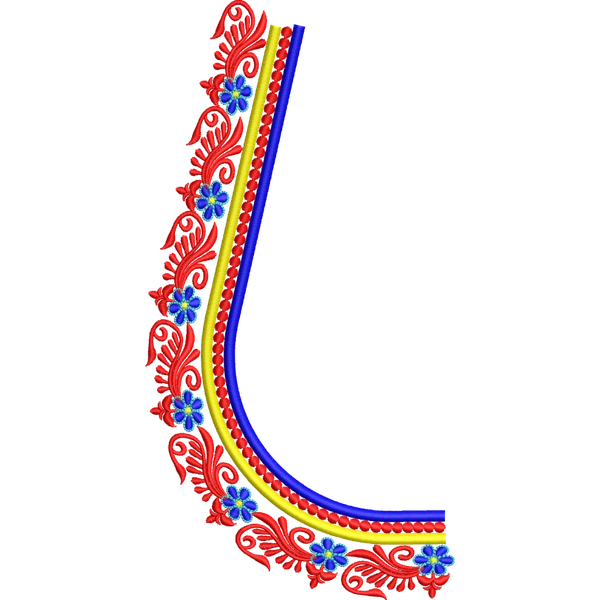 Blouse Design No :MSM - 641 - Simple Border, U Shape