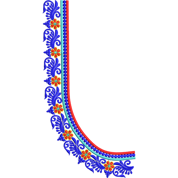 Blouse Design No :MSM - 642 - Simple Border, U Shape