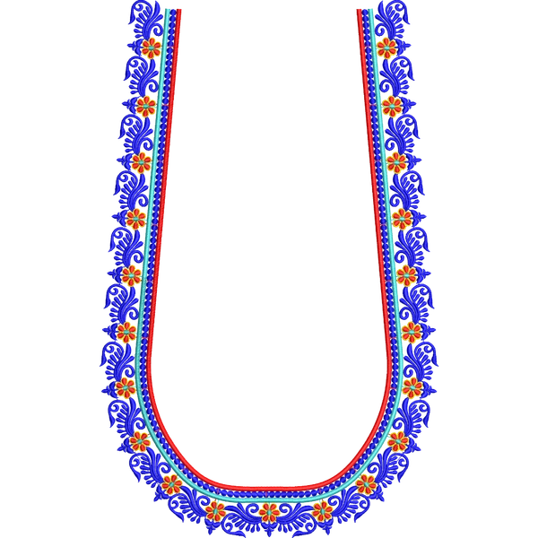 Blouse Design No :MSM - 642 - Simple Border, U Shape