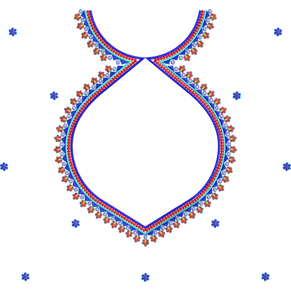 Blouse Design No :MSM - 649 - Simple Border, Pot Neck