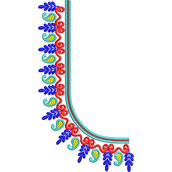 Blouse Design No :MSM - 655 - Simple Border, U Shape
