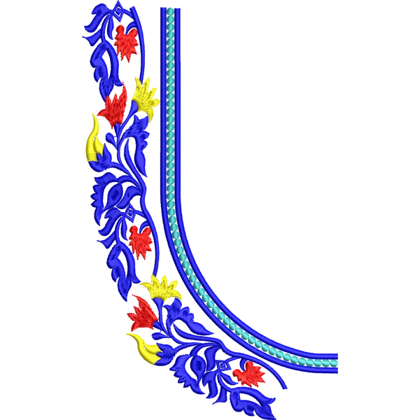 Blouse Design No :MSM - 656 - Simple Border, U Shape