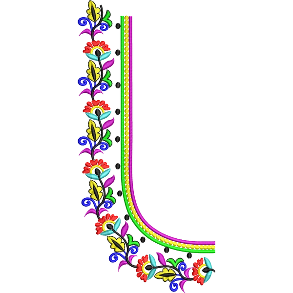 Blouse Design No :MSM - 663 - Simple Border, U Shape