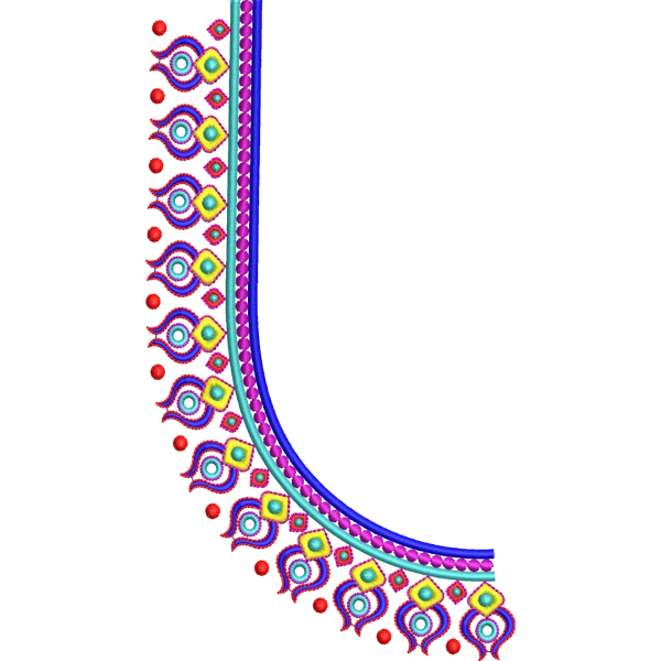 Blouse Design No :MSM - 666 - Simple Border, U Shape