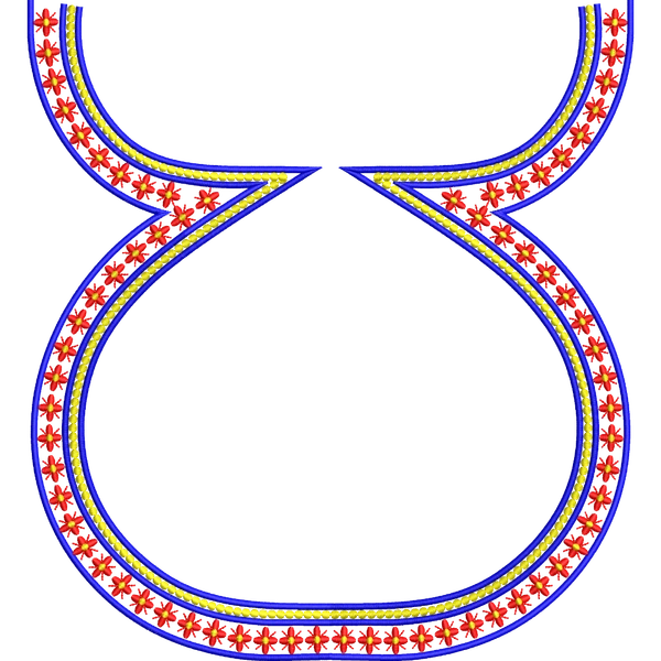 Blouse Design No :MSM - 668/1 - Simple Border, Pot Neck