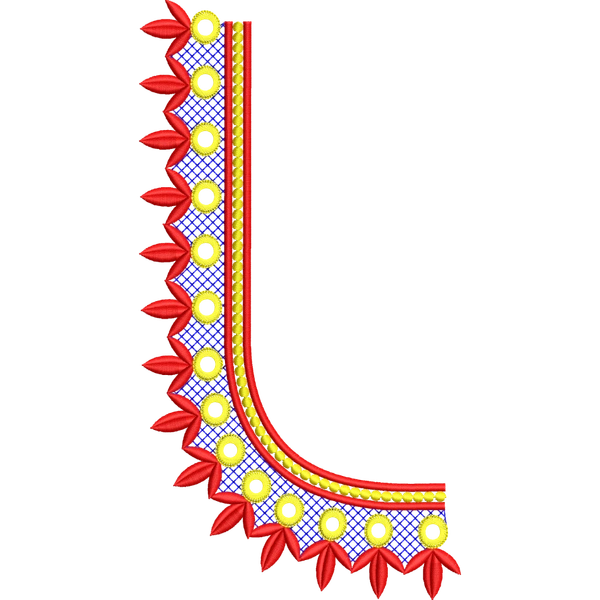 Blouse Design No :MSM - 670 - Simple Border, U Shape