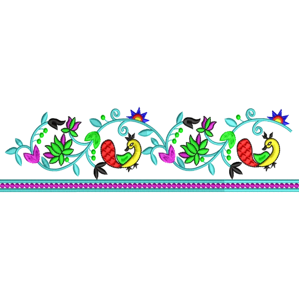 Blouse Design No :MSM - 671 - Simple Border, U Shape