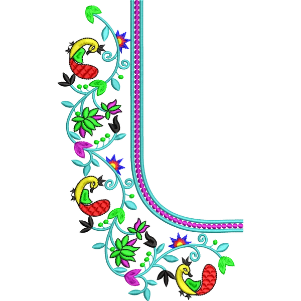 Blouse Design No :MSM - 671 - Simple Border, U Shape