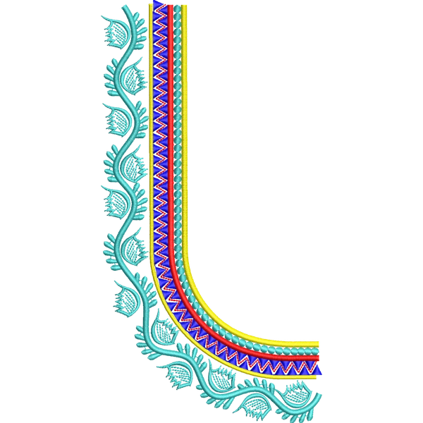 Blouse Design No :MSM - 672 - Simple Border, U Shape