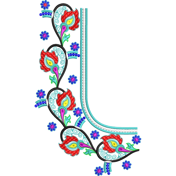 Blouse Design No :MSM - 677 - Simple Border, U Shape