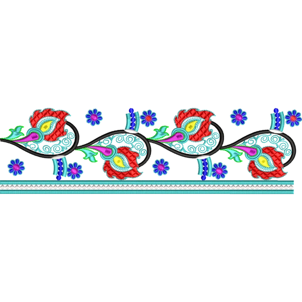 Blouse Design No :MSM - 677 - Simple Border, U Shape