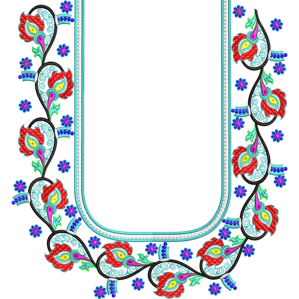 Blouse Design No :MSM - 677 - Simple Border, U Shape