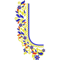 Blouse Design No :MSM - 678 - Border With Butta, U Shape